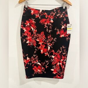 New Medium, Red combo ( black) high waist skirt